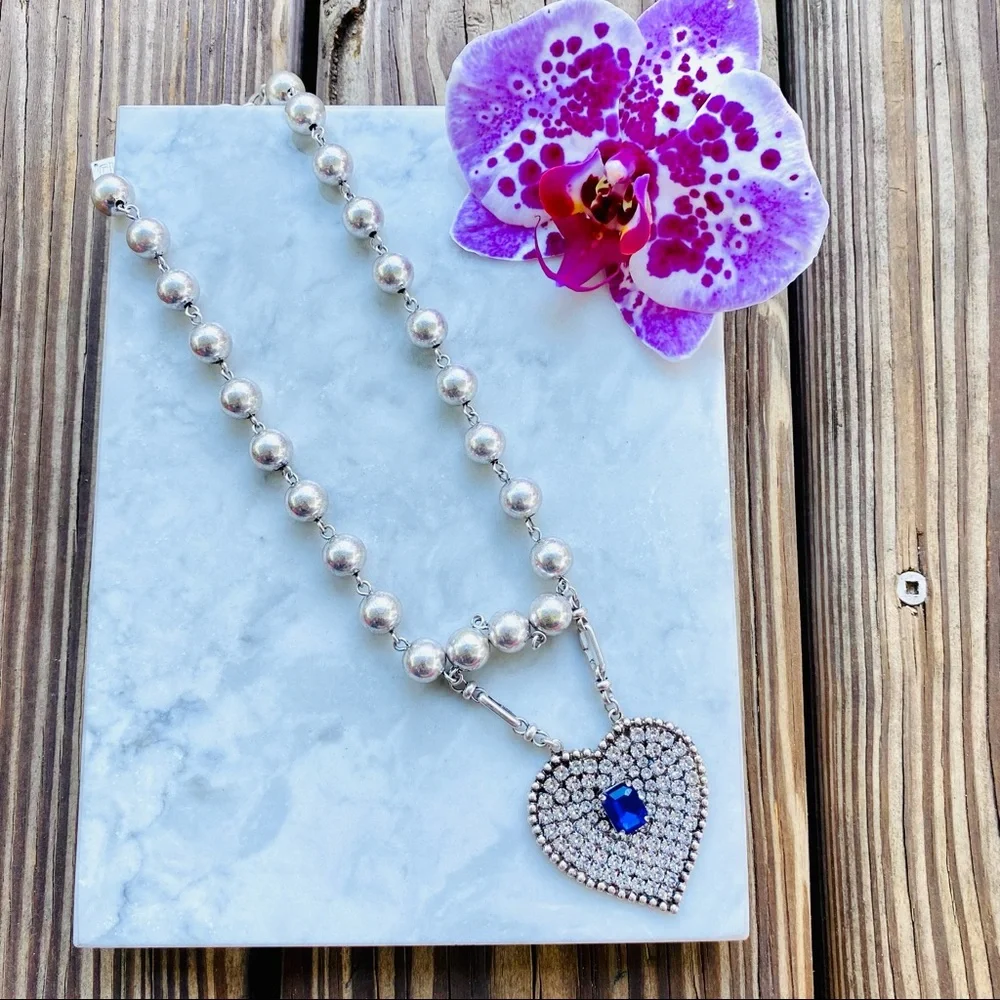 DANNIJO Mercer Crystal Heart Necklace NWT